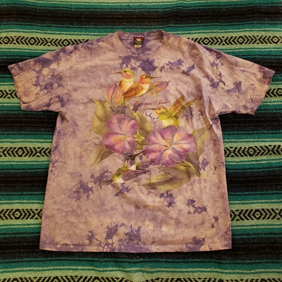 Polar Graphics Shirts Hummer Time Tie Dye Floral Hummingbird